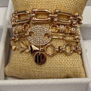 BOMB PARTY! BRAND NEW! Gold-Tone Layered Women's Bracelet Set